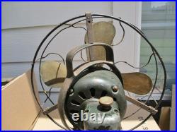 General Electric GE 4 Brass Blades Type AOU AE2 Table Fan Working 12 Inch
