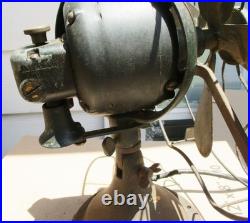 General Electric GE 4 Brass Blades Type AOU AE2 Table Fan Working 12 Inch