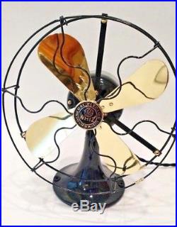 General Electric GE 9 Antique Vintage Electric Brass Blade Whiz Fan Restored