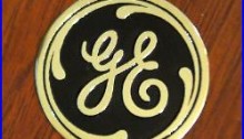 General Electric GE -Medallion Keychain Fob Antique Electric Fan Brass
