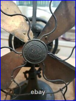 General Electric Whiz 9 Fan GE Vintage Antique Brass Blade Oscillating