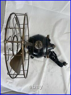 Gorgeous Original Finish 1897 Brass Blade And Cage Sprague Lundell DC Fan