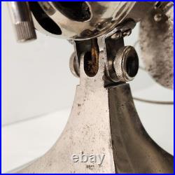 Hamilton Beach 4 Blade Electric Desk Fan c. 1918 Antique Nickel Base WORKS