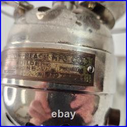 Hamilton Beach 4 Blade Electric Desk Fan c. 1918 Antique Nickel Base WORKS