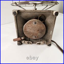 Hamilton Beach 4 Blade Electric Desk Fan c. 1918 Antique Nickel Base WORKS
