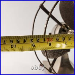 Hamilton Beach 4 Blade Electric Desk Fan c. 1918 Antique Nickel Base WORKS