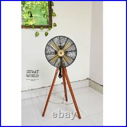 Handmade Antique Floor Standing Pedestal Fan, Royal Navy London Fan, BLACK