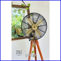 Handmade Antique Floor Standing Pedestal Fan, Royal Navy London Fan, BLACK