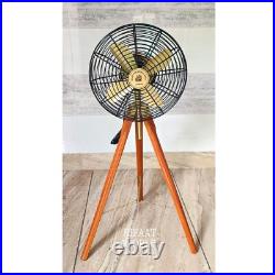 Handmade Antique Floor Standing Pedestal Fan, Royal Navy London Fan, BLACK