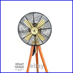 Handmade Antique Floor Standing Pedestal Fan, Royal Navy London Fan, BLACK