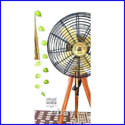 Handmade Antique Floor Standing Pedestal Fan, Royal Navy London Fan, BLACK