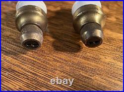 Hubbell Pull Apart Brass Cap Fan Attachment Plugs Nice Condition. Pair