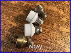 Hubbell Pull Apart Brass Cap Fan Attachment Plugs Nice Condition. Pair