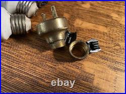 Hubbell Pull Apart Brass Cap Fan Attachment Plugs Nice Condition. Pair