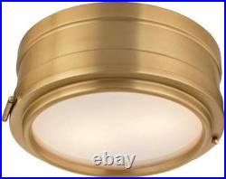 Hudson Valley Rye 2-Light Flush Mount, Aged Brass, 11 Wide, 4.75 High