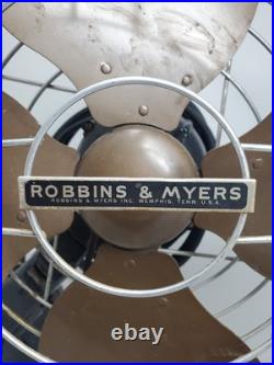 Huge Heavy Robbins & Myers Oscillating Electric Metal Fan Cage Memphis Tn Works