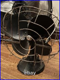 Hunter Zephair Vintage Oscillating Electric Fan CAT. NO. C-1255 Type-C-12 AC Runs