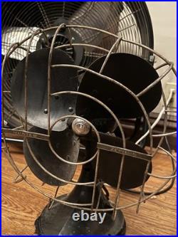 Hunter Zephair Vintage Oscillating Electric Fan CAT. NO. C-1255 Type-C-12 AC Runs