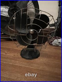 Hunter Zephair Vintage Oscillating Electric Fan CAT. NO. C-1255 Type-C-12 AC Runs