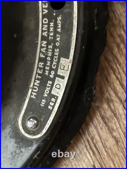 Hunter Zephair Vintage Oscillating Electric Fan CAT. NO. C-1255 Type-C-12 AC Runs