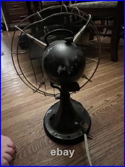 Hunter Zephair Vintage Oscillating Electric Fan CAT. NO. C-1255 Type-C-12 AC Runs