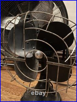 Hunter Zephair Vintage Oscillating Electric Fan CAT. NO. C-1255 Type-C-12 AC Runs