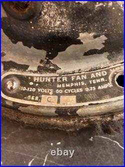 Hunter Zephair Vtg. Oscillating Fan CAT. NO. 235 TYPE C-12 WORKS withGold Blades