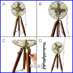 Industrial Style Pedestal Floor Fan Electric Oscillating Tripod Fan with Adjusta