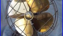 Intage Antique Emerson 6250 K Reciprocating Fan With Brass Blades Works Fine