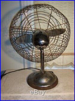 Large Antique Air Castle Propeller 3 Speed Industrial Table Fan General Electric