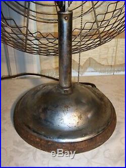 Large Antique Air Castle Propeller 3 Speed Industrial Table Fan General Electric