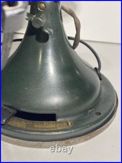 Large Antique GE General Electric Industrial Desk Fan 13 Brass Blades Green
