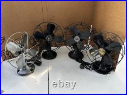 Lot of 4 Small Antique, vintage desk fans. #KH003