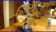 MENOMINEE ELECTRIC STAGHORN ANTIQUE Brass Blade Fan