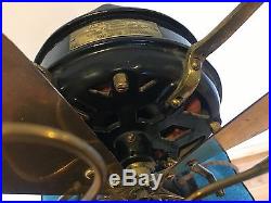 Menominee Brass Electric Fan Old Motor 12 Antique Vintage Early