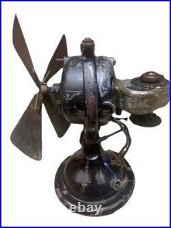 Menominee Electric Co DC Or AC 11 Tall Electric Fan With Cradle To Restore HTF