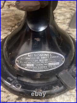 Menominee Electric Co DC Or AC 11 Tall Electric Fan With Cradle To Restore HTF