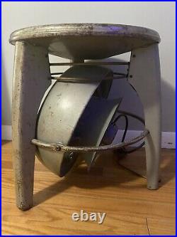 Mid Century Modern MCM Atomic Era Vornado Stool Table Electric Fan Works Vintage
