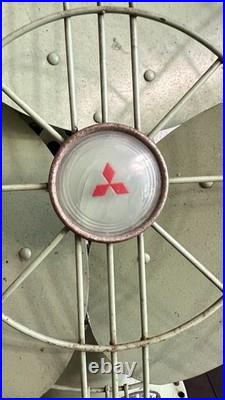 Mitsubishi Pre-war Vintage Fan 12 Blades Original Jade green Paint 3 speeds