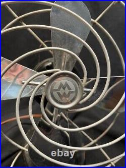 Montgomery Ward Desk Fan # 86K5320 silver blade