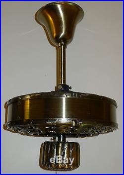 Moss Heirloom Olympus Ceiling Fan Vintage 1980 Ornate Cast Metal Antique Brass