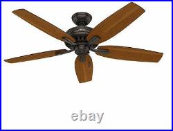 NEW 52 In Vintage Antique Electric Indoor Bronze Speed Ceiling Fan 5 Blades