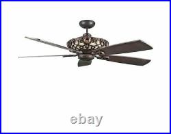 NEW Vintage Antique Electric 60 In Ceiling Fan 5 Blades Blade Oil Rubbed Bronze