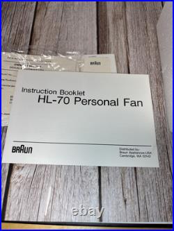 NIB Braun HL70 Beige Desk Fan Japan 1970s by Reinhold Weiss SPACE AGE. POP ART