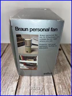 NIB Braun HL70 Beige Desk Fan Japan 1970s by Reinhold Weiss SPACE AGE. POP ART