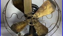 NICE antique WESTINGHOUSE BRASS-BLADE/CAGE old Vane-Oscillator ELECTRIC FAN
