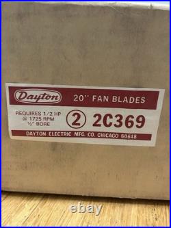 NOS Two Dayton 20 Aluminum Fan Blades 2C369 In Original Open Box Free Shipping