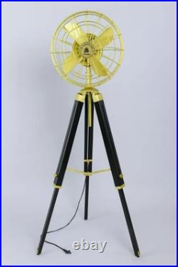 Nautical Black Adjustable Tripod Fan Industrial Floor Home & Office Decor