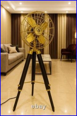 Nautical Black Adjustable Tripod Fan Industrial Floor Home & Office Decor