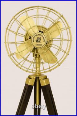 Nautical Black Adjustable Tripod Fan Industrial Floor Home & Office Decor